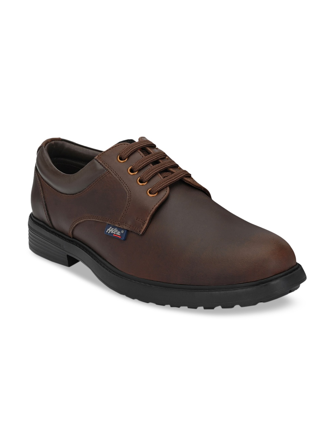 

Hitz Men Brown Solid Leather Formal Derbys