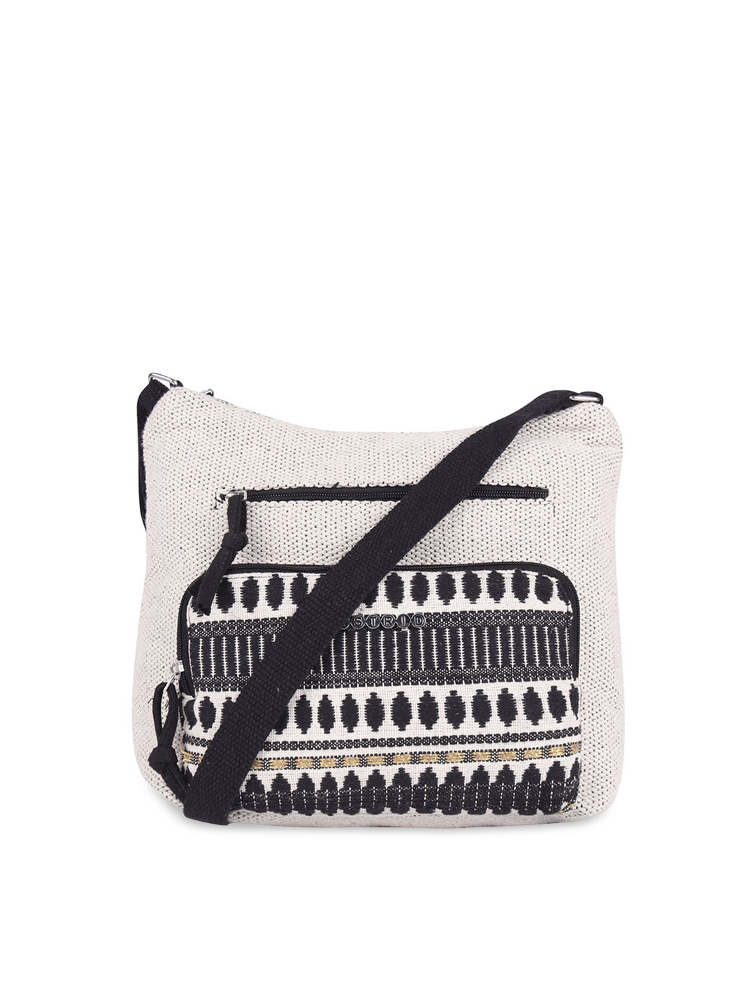 

ASTRID Women White & Black Self Design Sling Bag