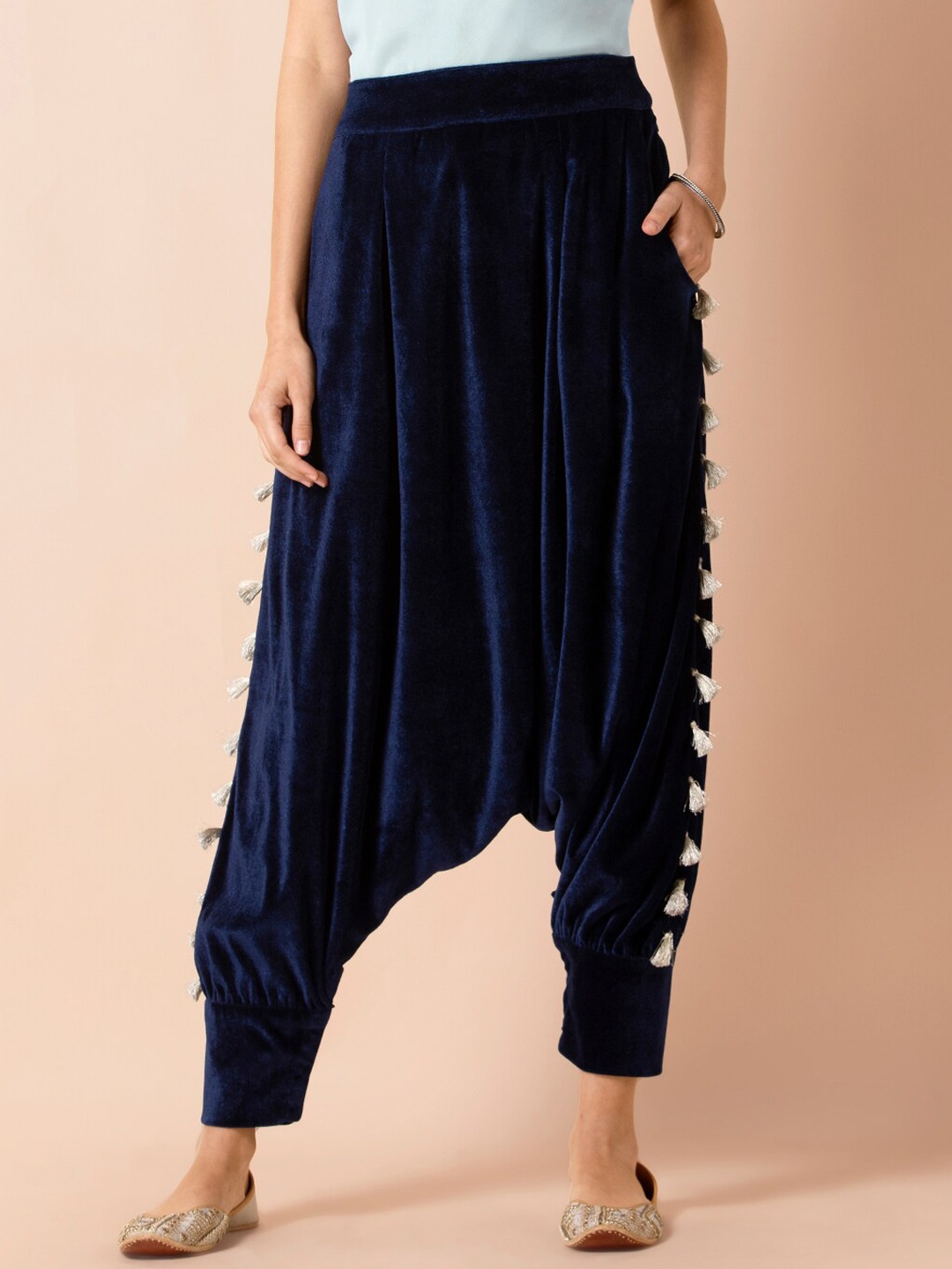 

INDYA X PAYAL SINGHAL Women Blue Solid Dhoti Pants
