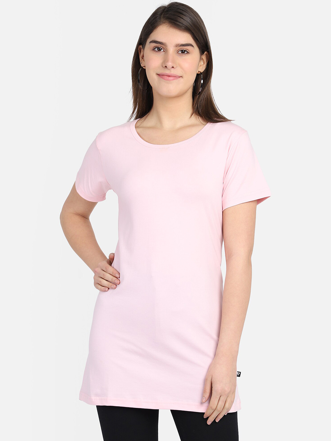 

PROTEENS Women Pink Solid Round Neck T-shirt