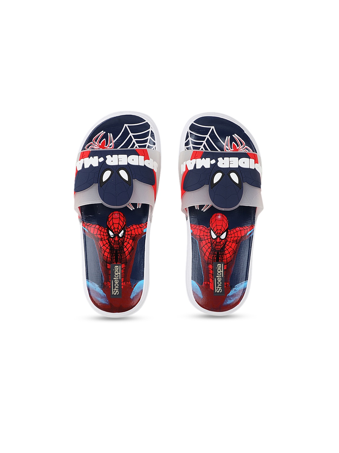 

Shoetopia Girls Blue & Red Spiderman Printed Sliders