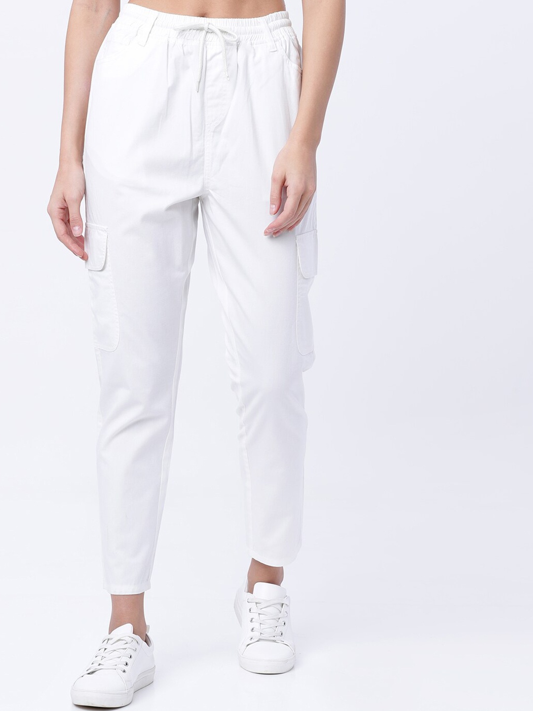 

Tokyo Talkies Women White Regular Fit Solid Joggers