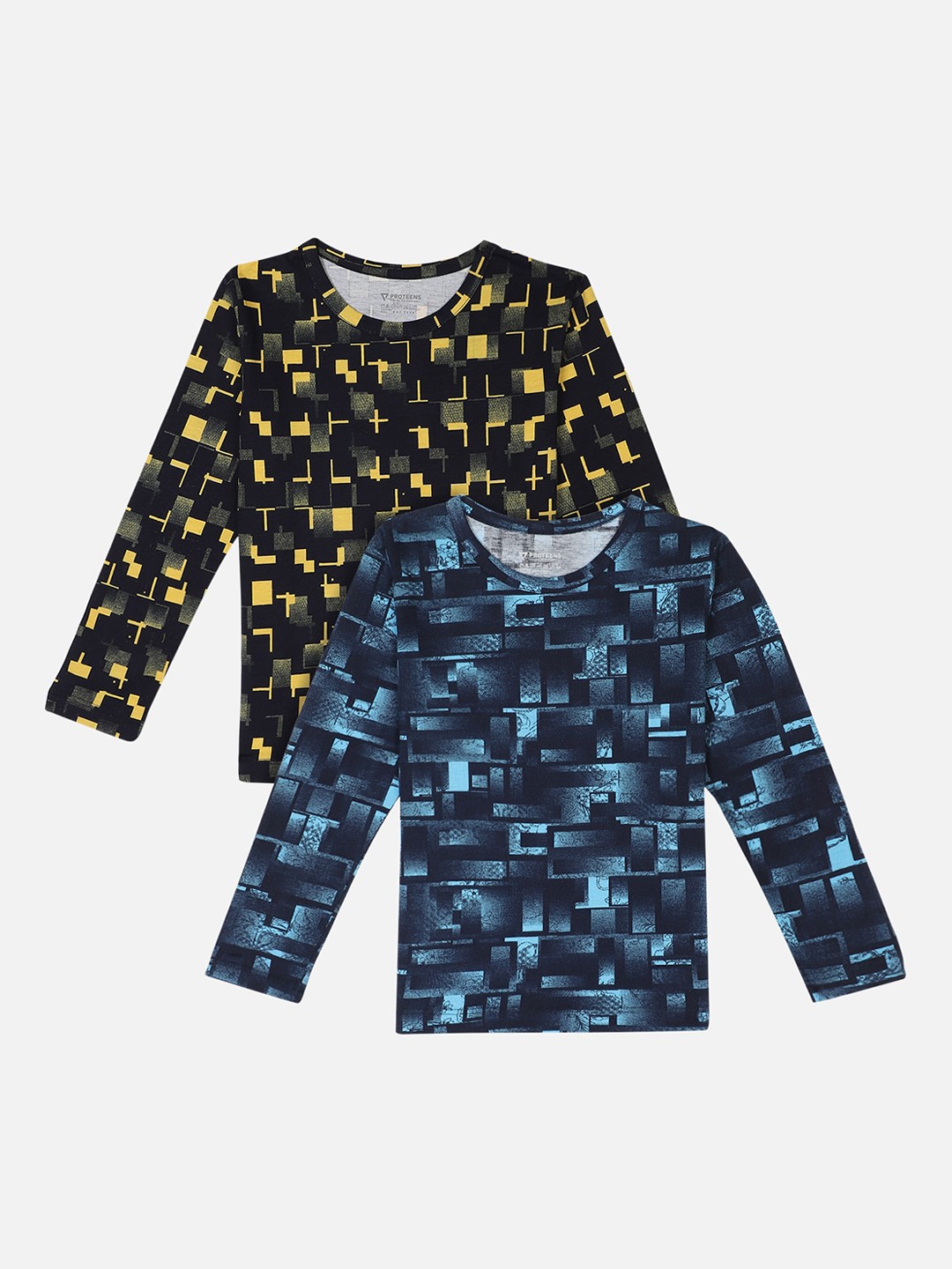 

PROTEENS Girls Multicoloured Printed Henley Neck T-shirt Pack of 2, Multi