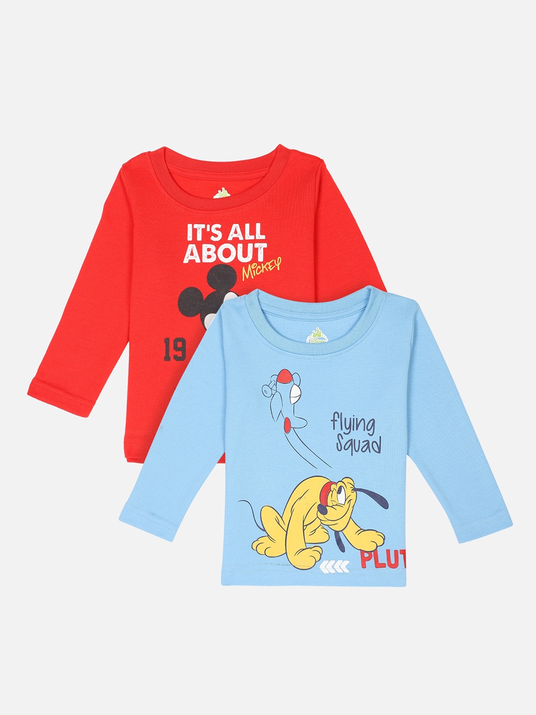 

Bodycare First Boys Pack Of 2 Red Mickey & Friends Printed Round Neck T-shirts
