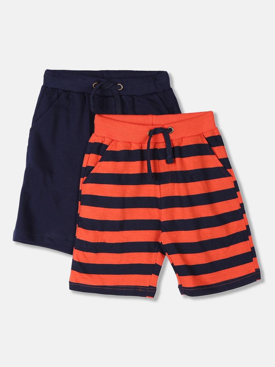 

Cherokee Boys Navy Blue & Orange Printed Regular Fit Cotton Shorts Pack Of 2