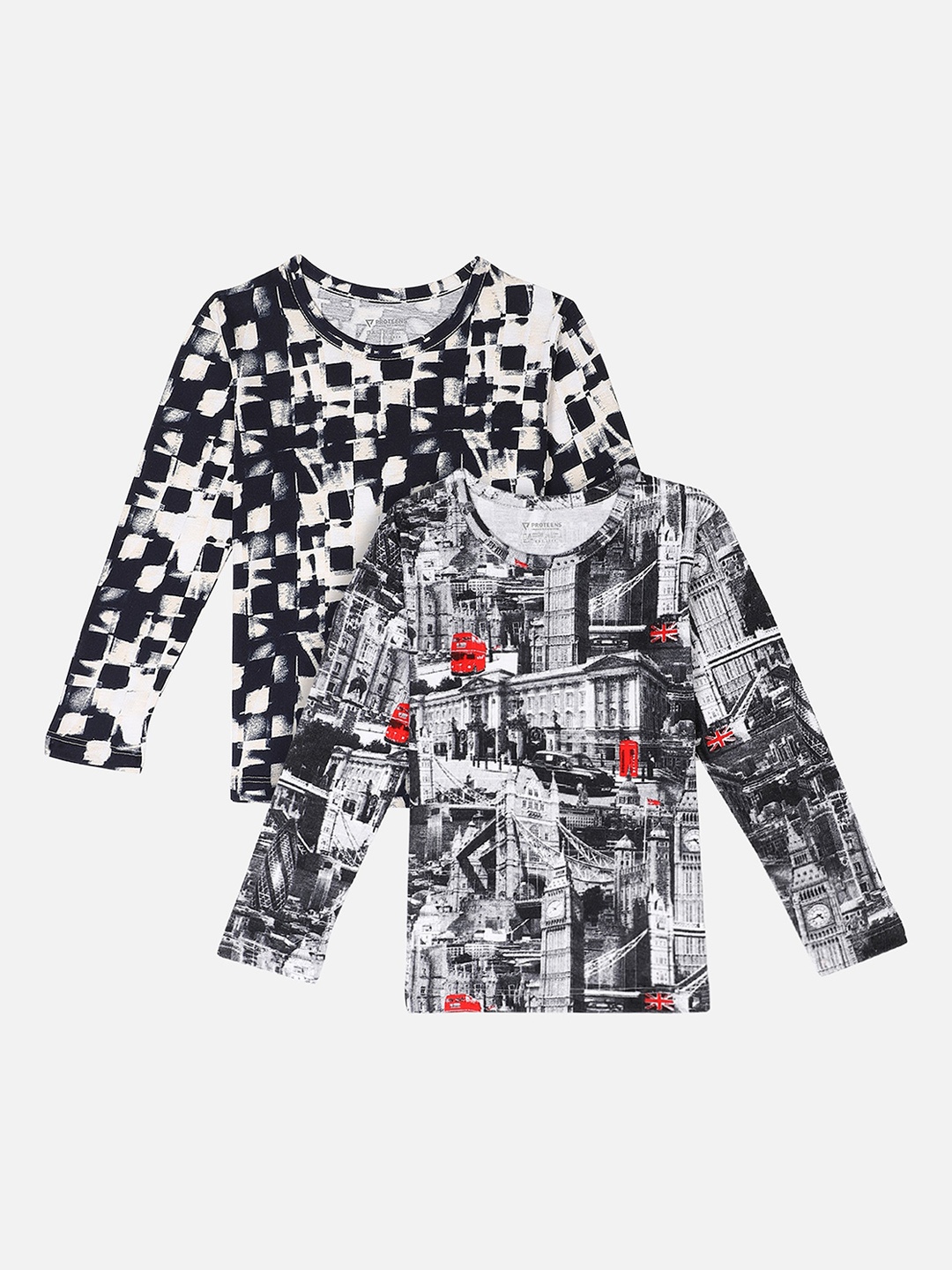 

PROTEENS Girls Black Printed Round Neck T-shirt Pack of 2