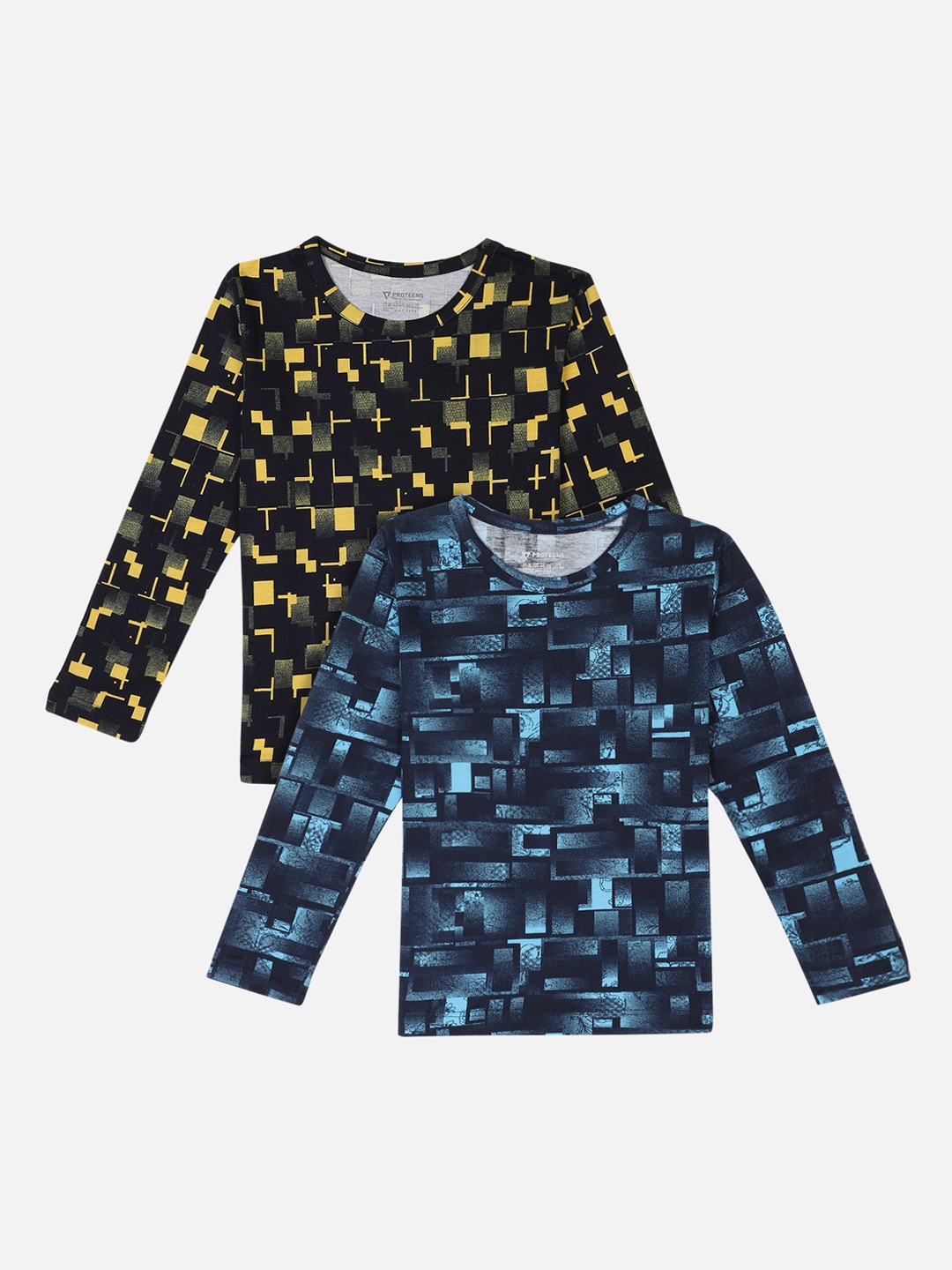 

PROTEENS Girls Yellow Printed Round Neck T-shirt Set of 2