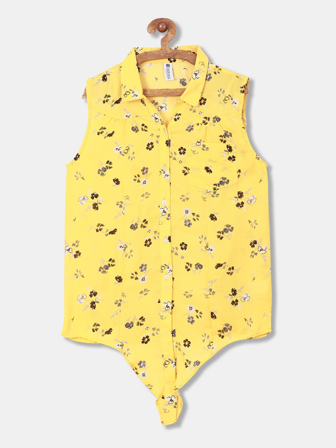 

Cherokee Girls Yellow Regular Fit Printed Casual Shirt