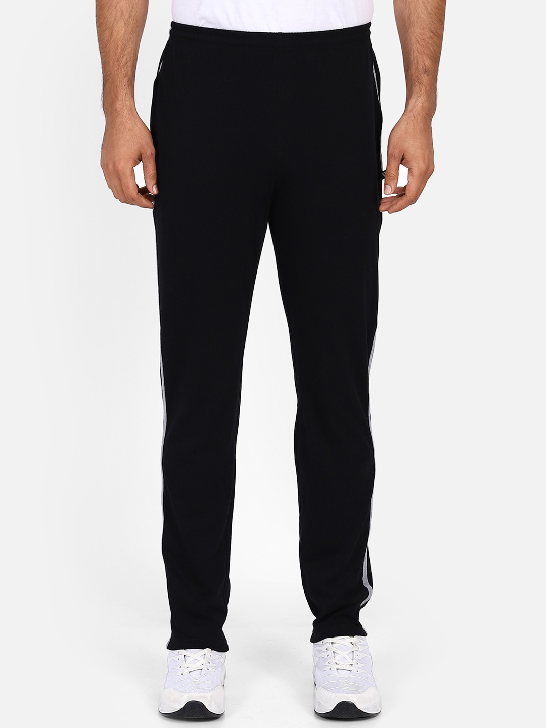 

PROTEENS Men Black & Grey Solid Track Pants
