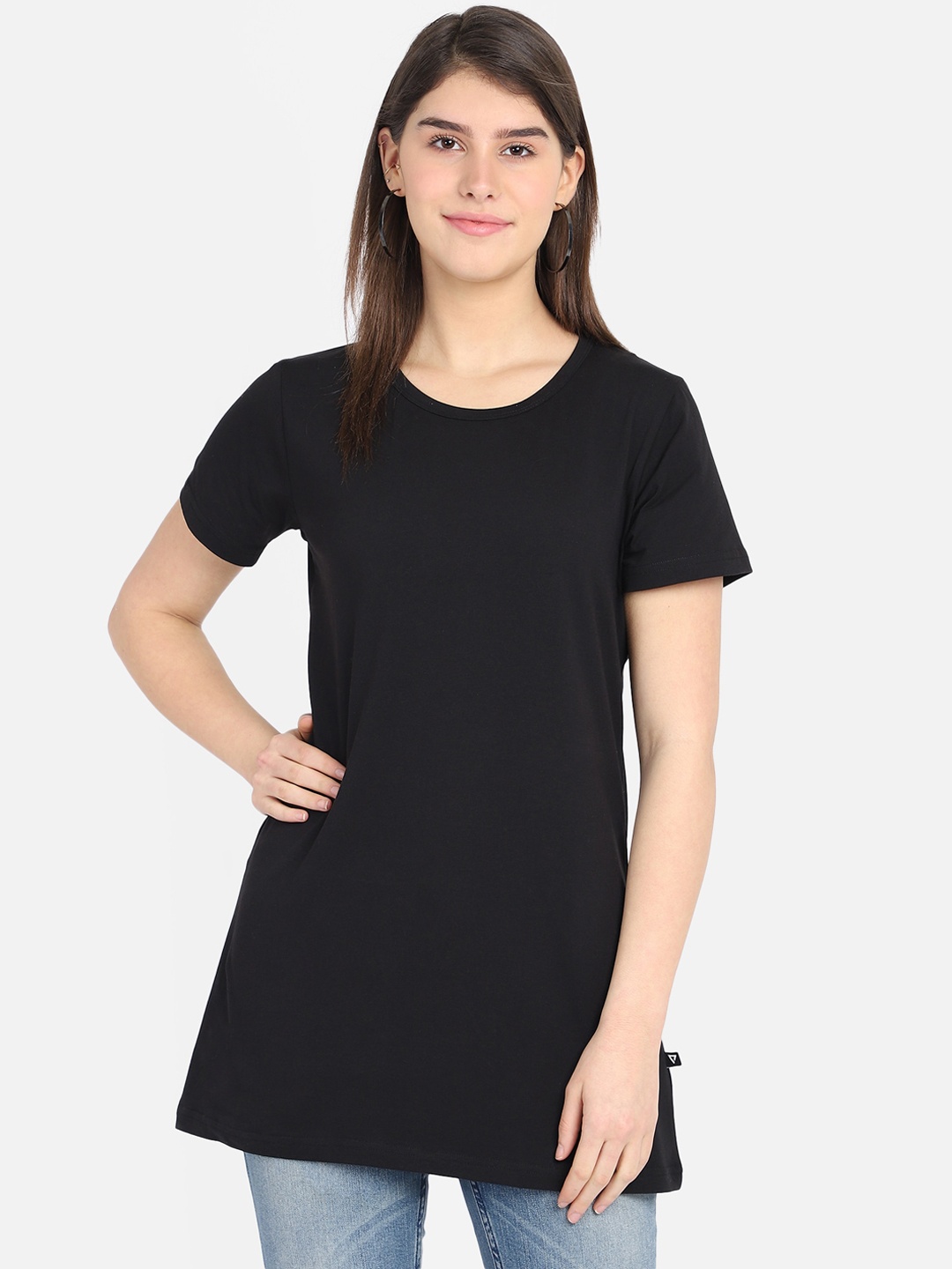 

PROTEENS Women Black Solid Round Neck T-shirt