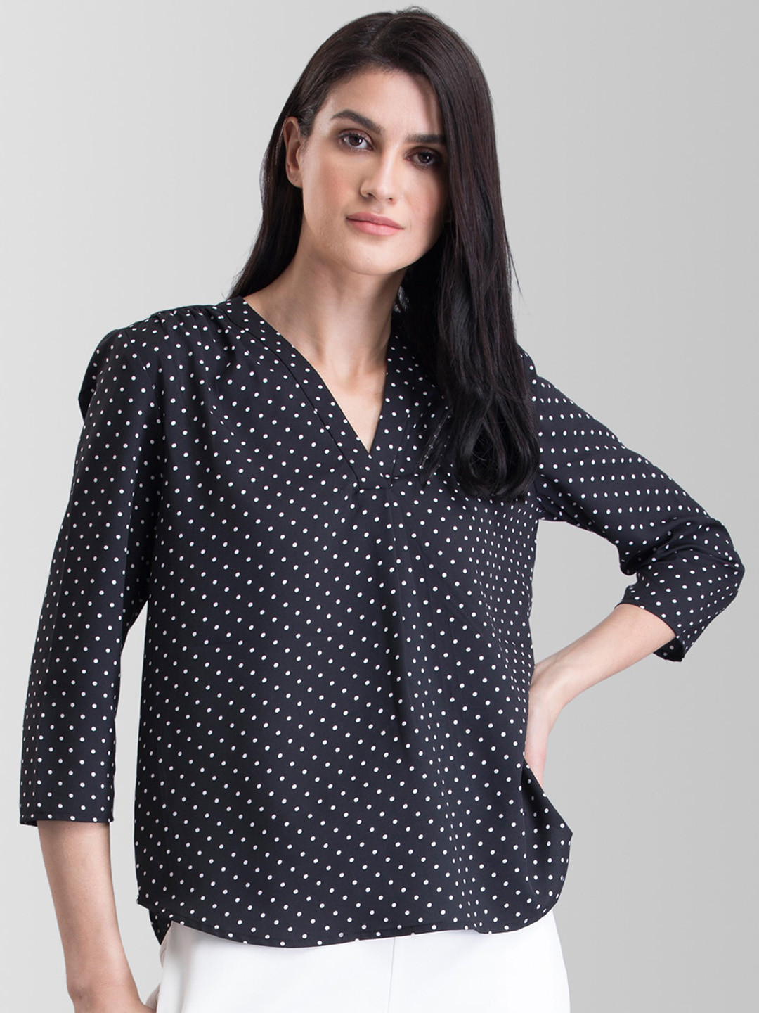 

FableStreet Women Black Printed Top