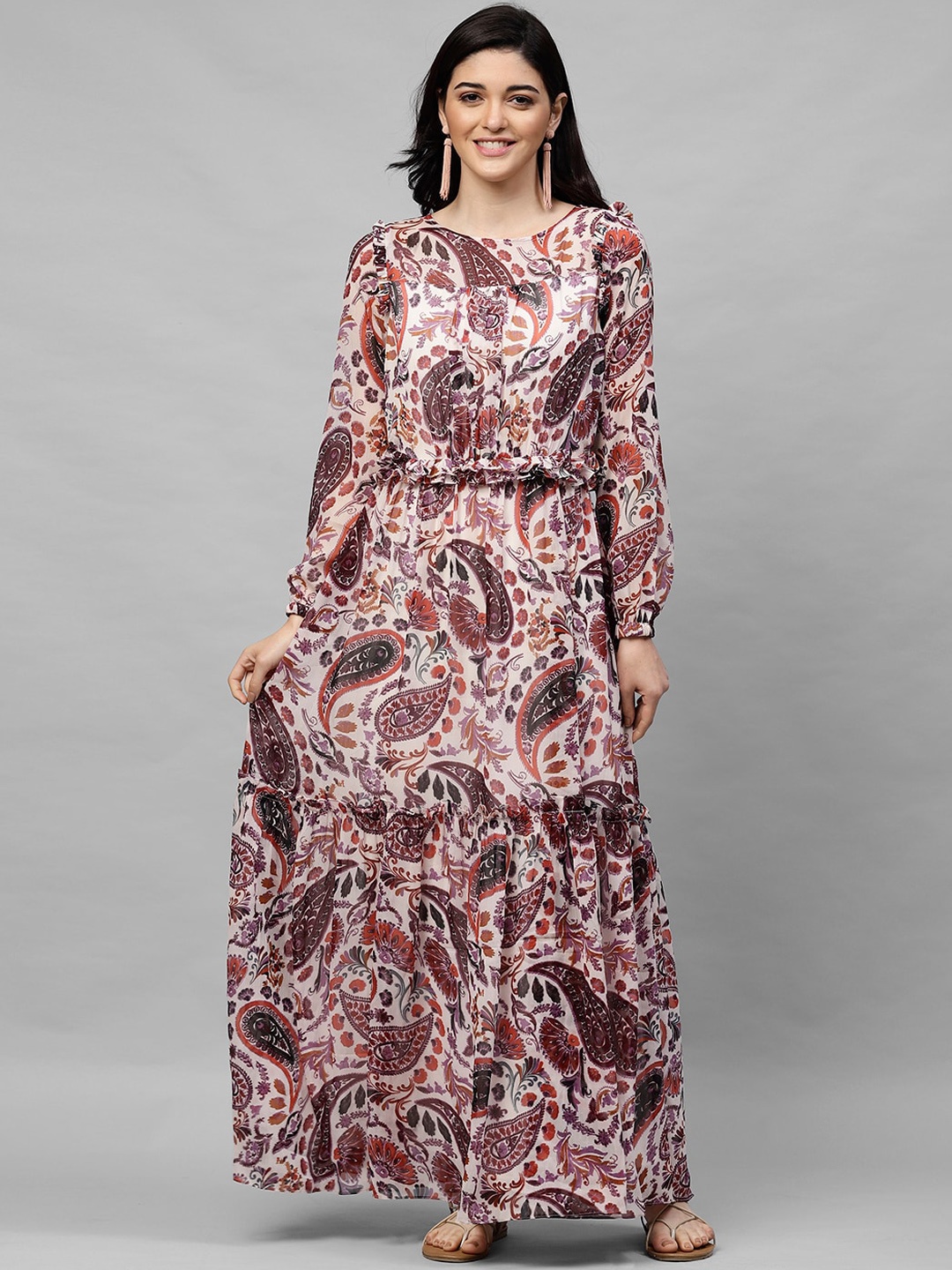 

Athena Women Off-White Printed Maxi Dress