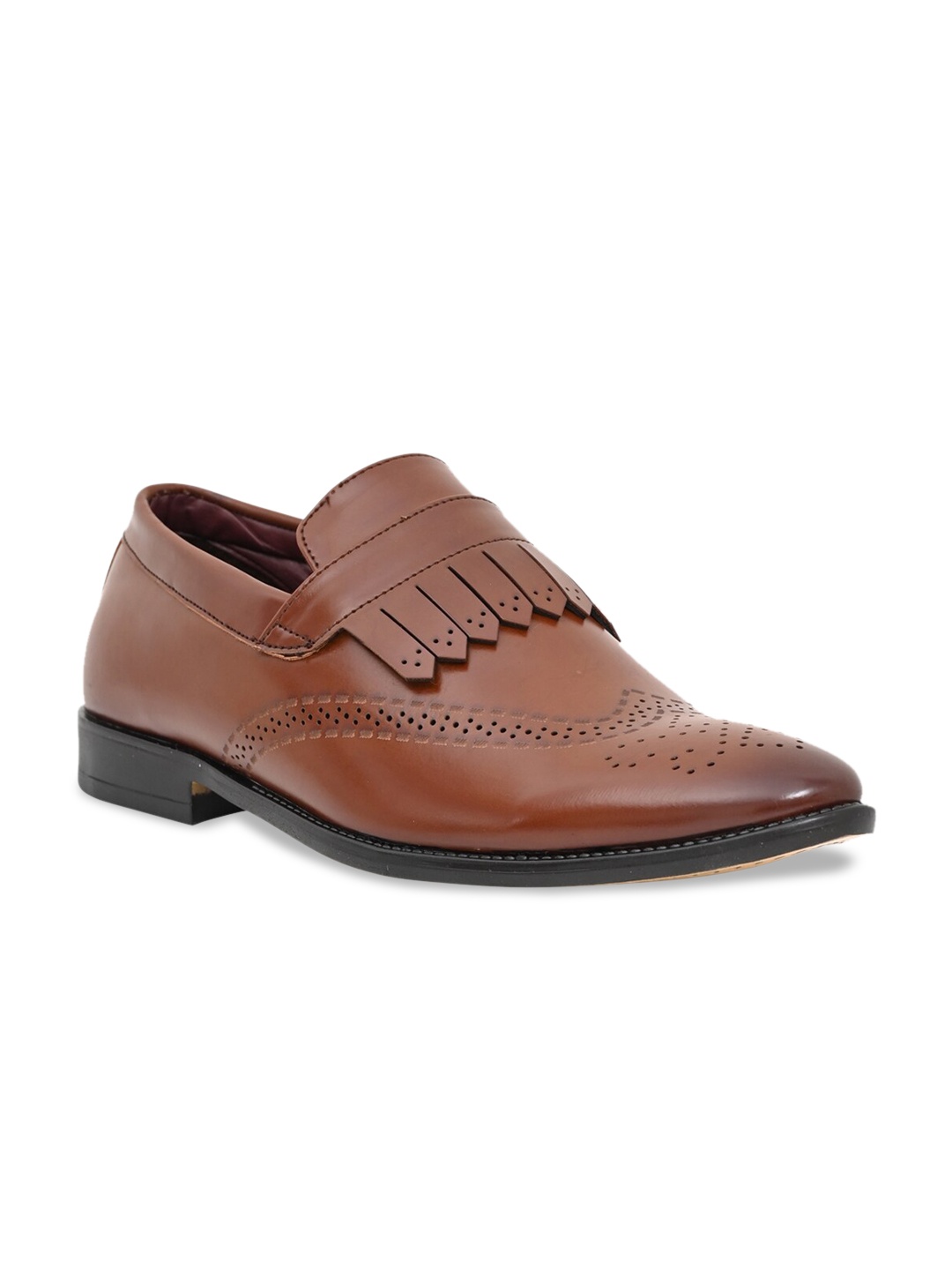 

Carlton London Men Brown Perforated Loafers
