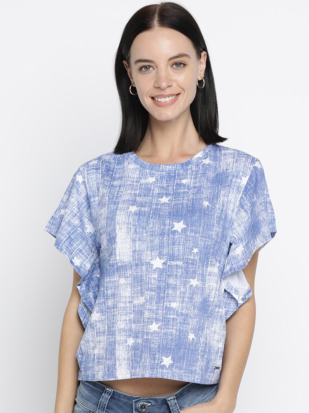 

Pepe Jeans Women Blue Printed Top