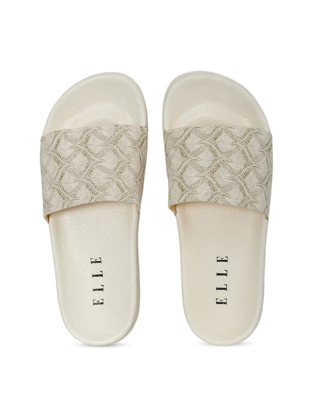 

ELLE Women Beige Self Design Sliders