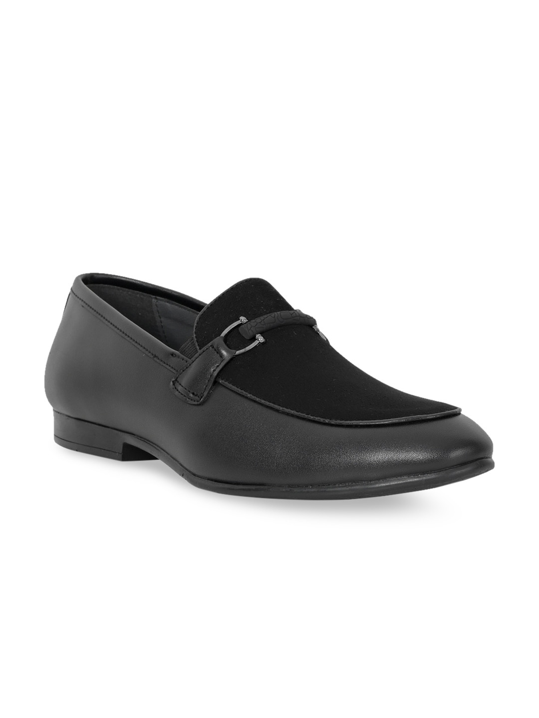 

Carlton London Men Black Solid Formal Horsebit Loafers