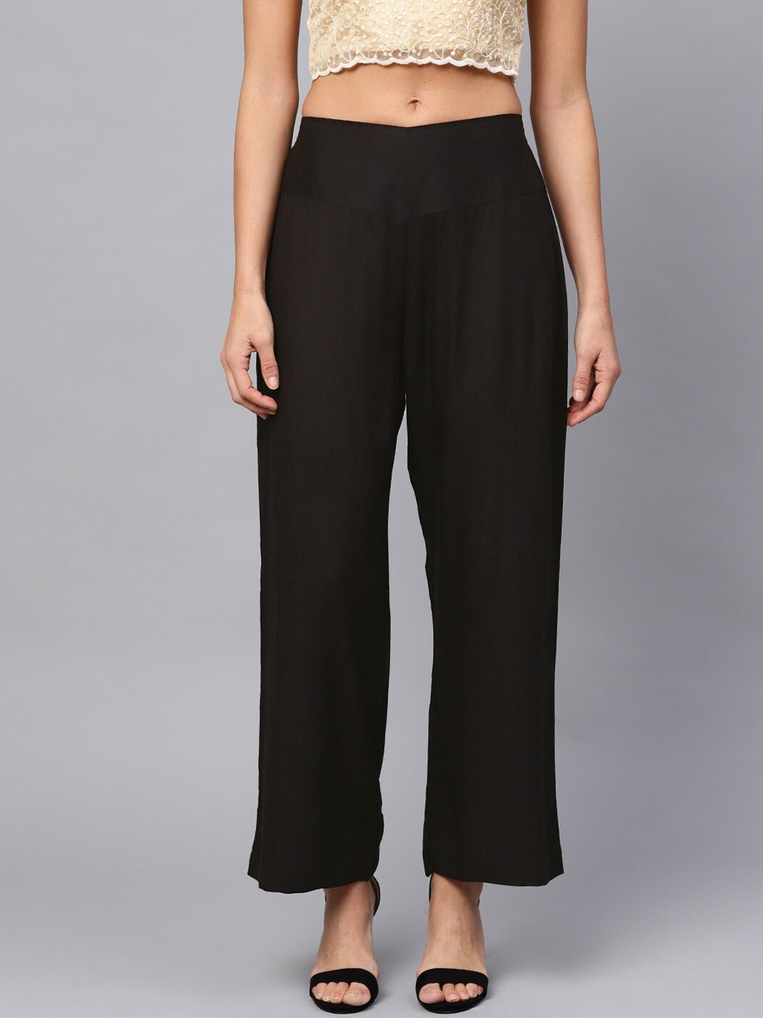 anayna Women Black Solid