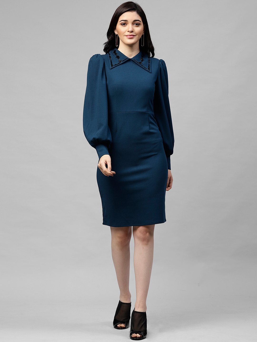 

Athena Teal Sheath Dress