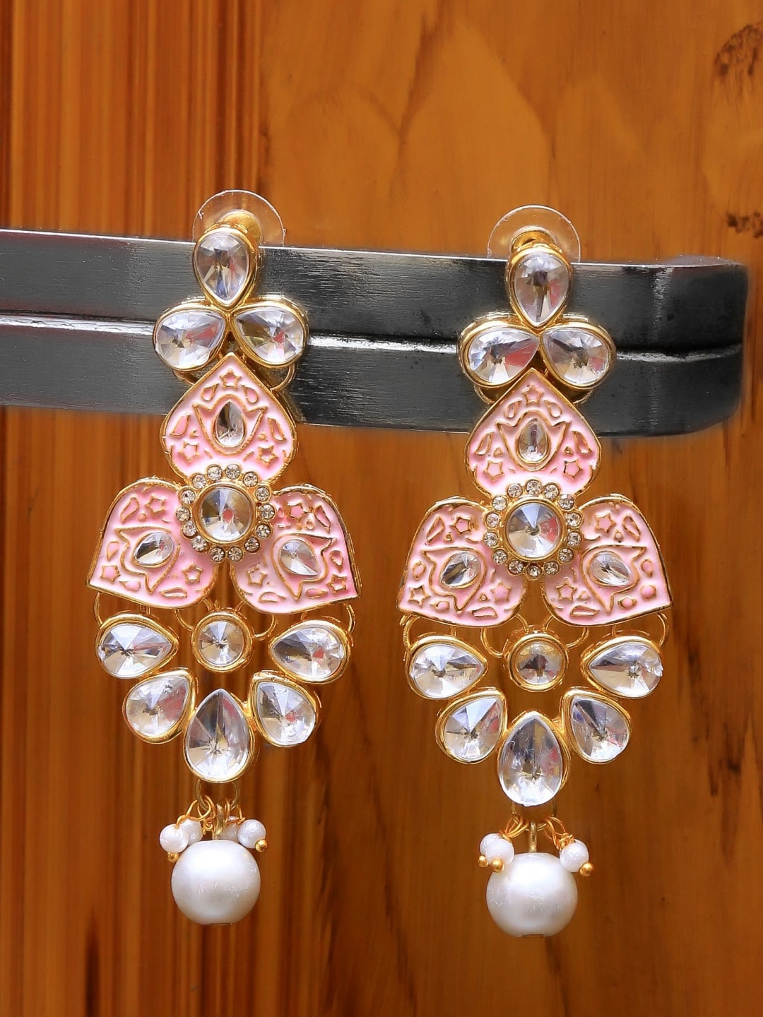 

Crunchy Fashion Gold-Plated Handcrafted Classic Drop Earrings