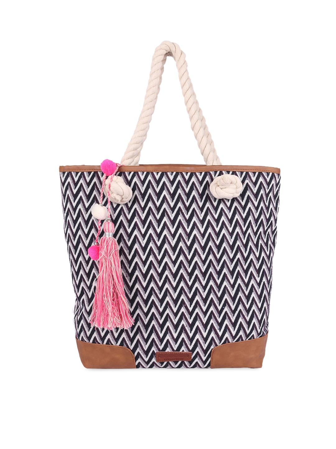 

ASTRID Blue Self Design Tote Bag