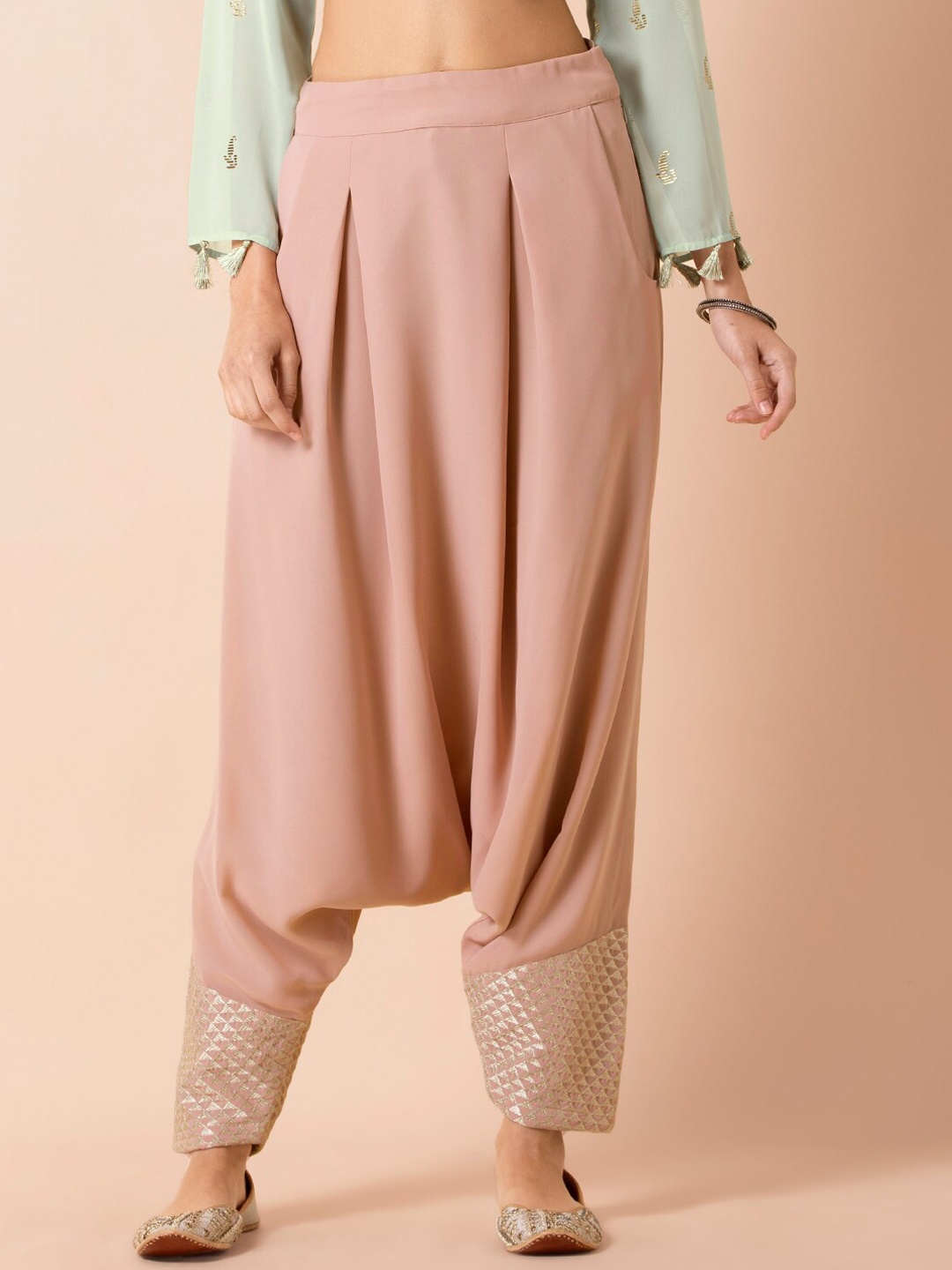 

INDYA X PAYAL SINGHAL Women Pink Solid Dhoti Pants