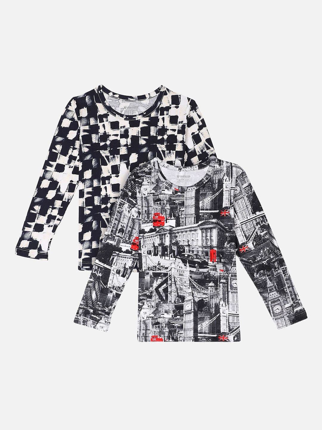 PROTEENS Girls Multicoloured Printed Round Neck T-shirt Pack of 2, Multi