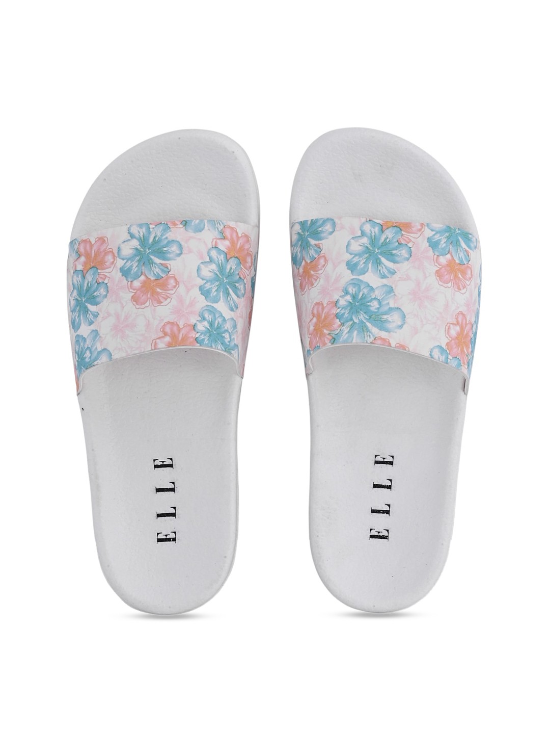 

ELLE Women Blue & White Floral Printed Sliders
