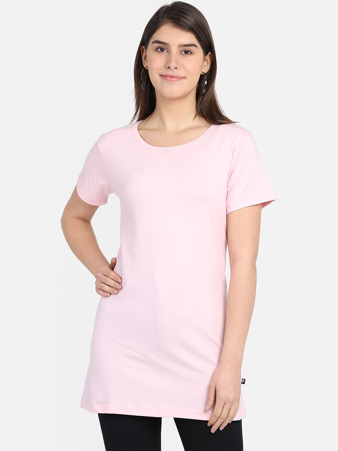 

PROTEENS Women Pink Solid Round Neck T-shirt