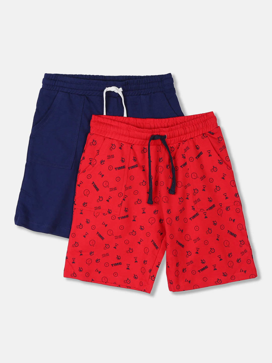 

Cherokee Boys Navy Blue & Red Printed Regular Fit Shorts Set of 2