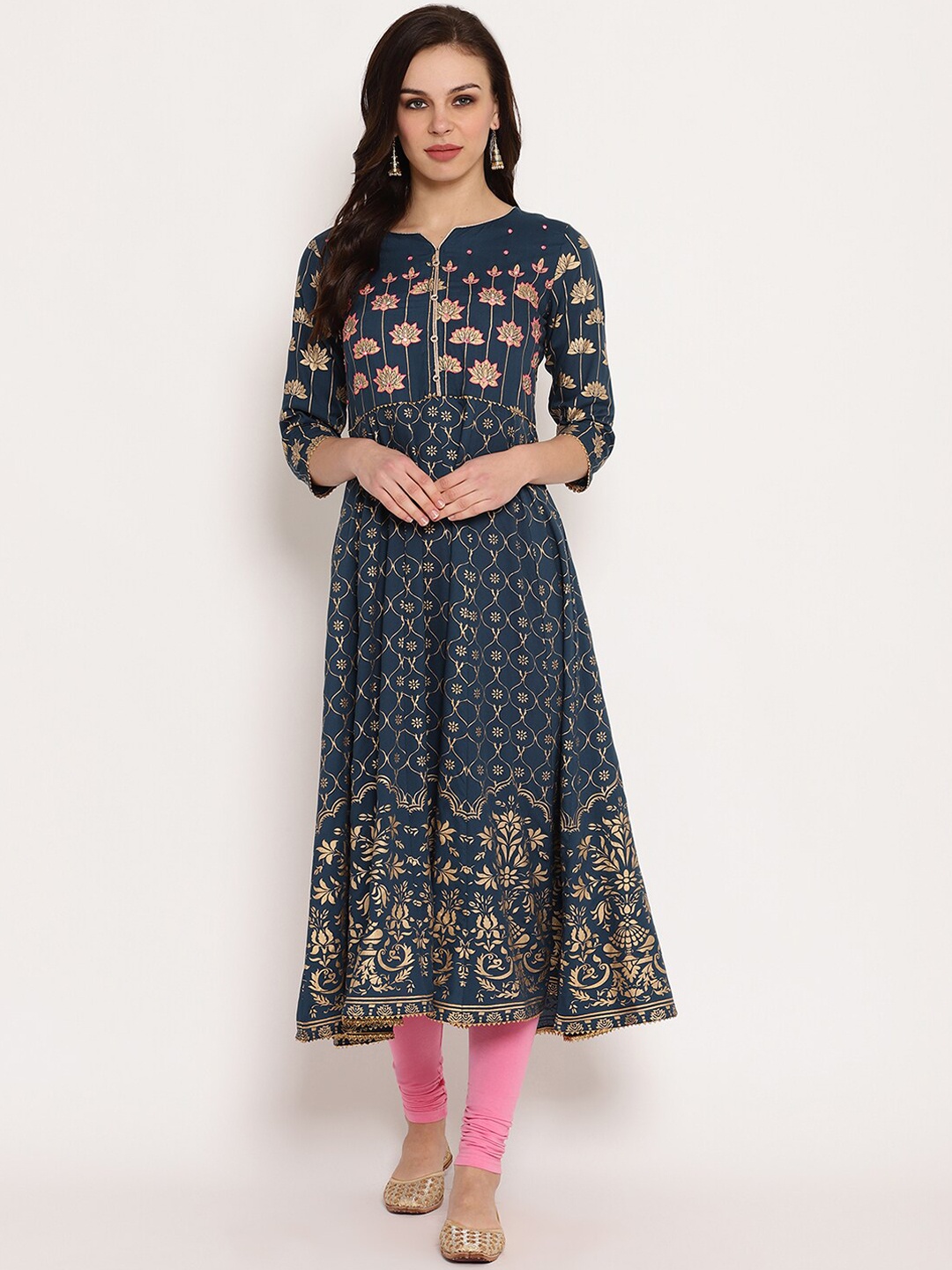 

Ramas Women Navy Blue Printed Anarkali Kurta