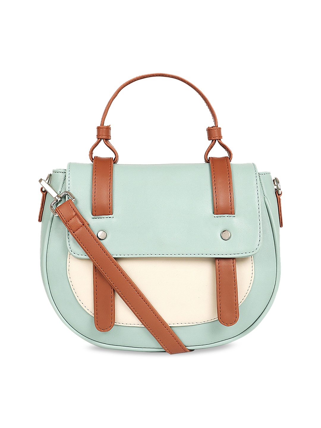 

Toteteca Green Colourblocked Satchel