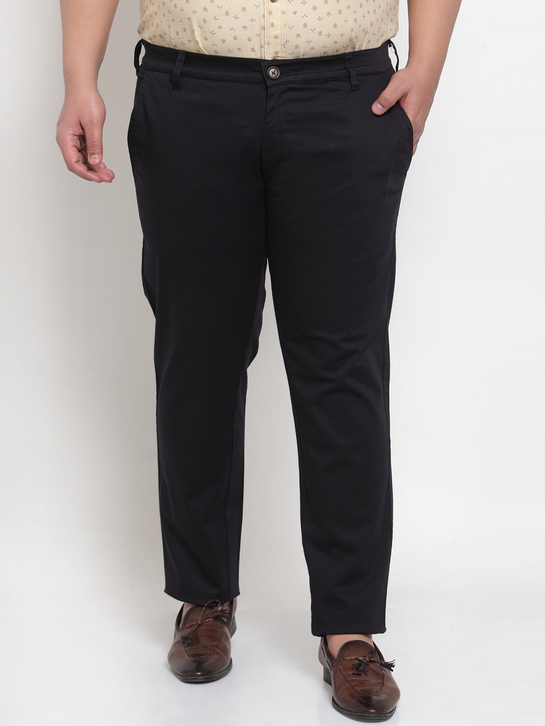 

plusS Men Navy Blue Regular Fit Solid Chinos