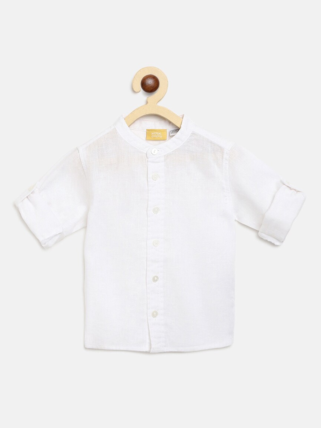

Chicco Boys White Regular Fit Solid Linen Casual Shirt