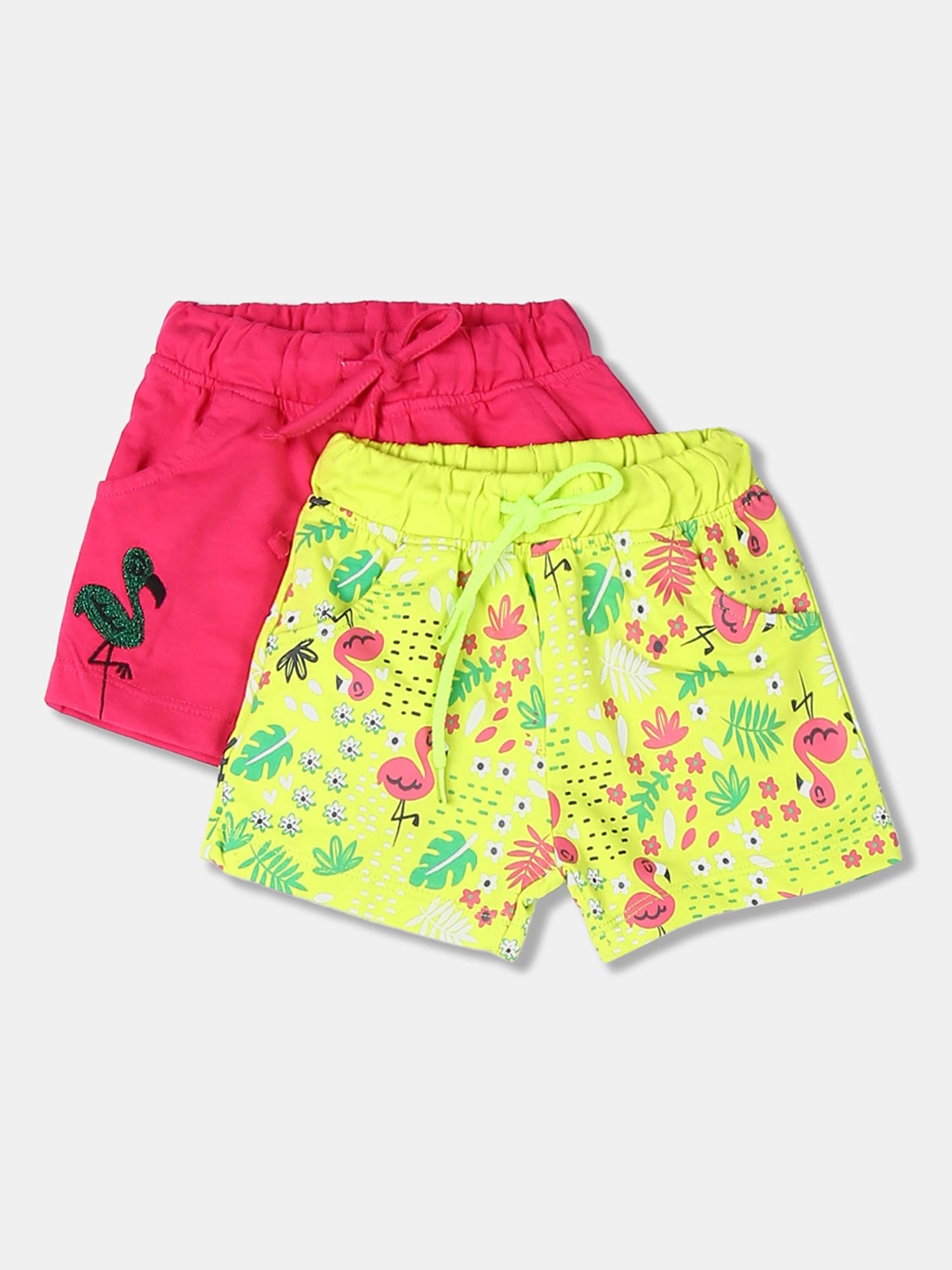 

Donuts Girls Pink & Yellow Set of 2 Printed Regular Shorts