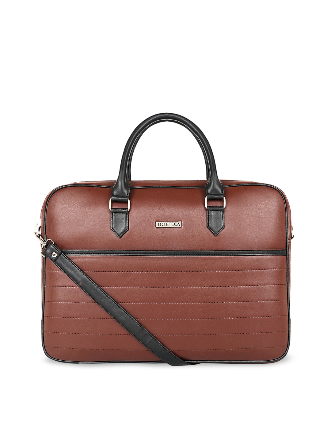 

Toteteca Unisex Brown & Black Striped Laptop Bag