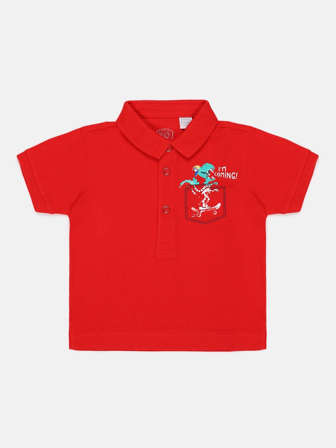 

Chicco Boys Red Solid Polo Collar T-shirt