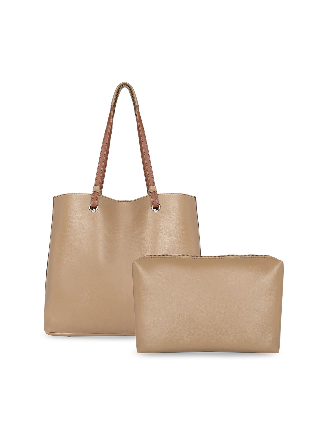

Toteteca Tan Brown Solid Tote Bag