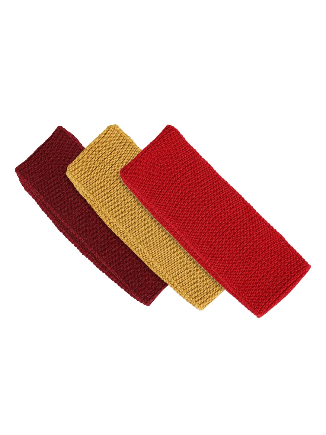 

Kosha Unisex Set Of 3 Solid Headbands, Red