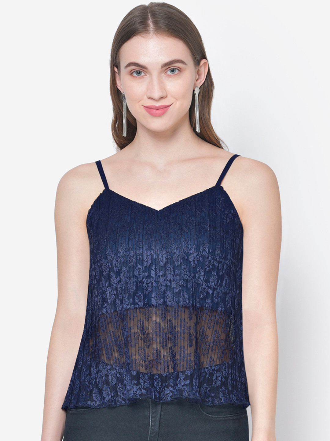 

Martini Women Blue Self Design Top