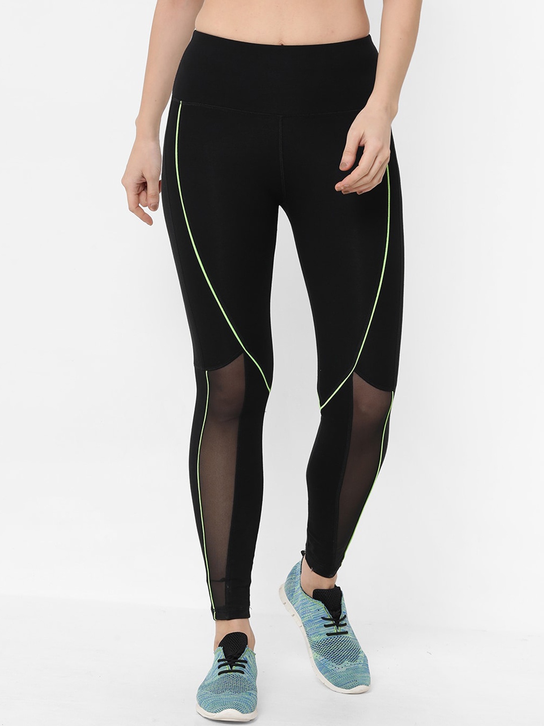 

Tuna London Women Black Solid Neon Pop Cotton Leggings