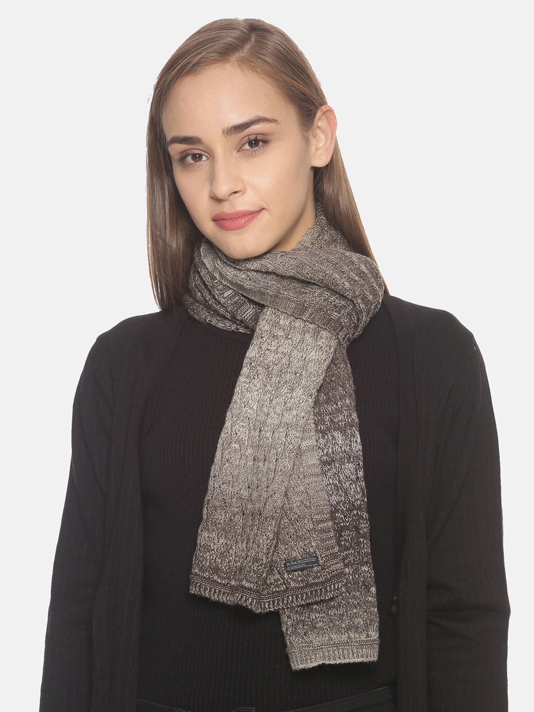 

513 Women Brown & Beige Self-Design Muffler