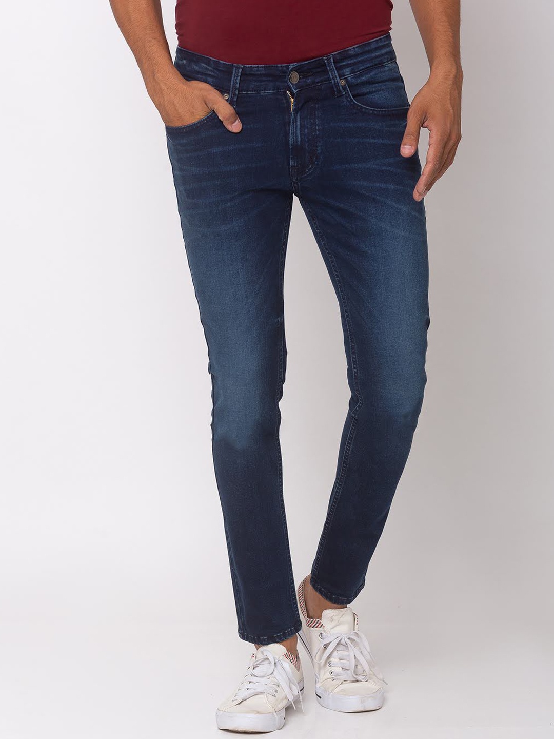 

SPYKAR Men Navy Blue Tapered Fit Jeans
