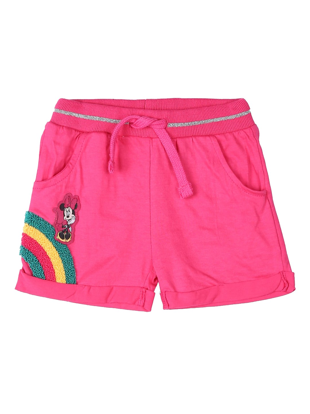 

Colt Girls Pink Self Design Regular Fit Regular Shorts