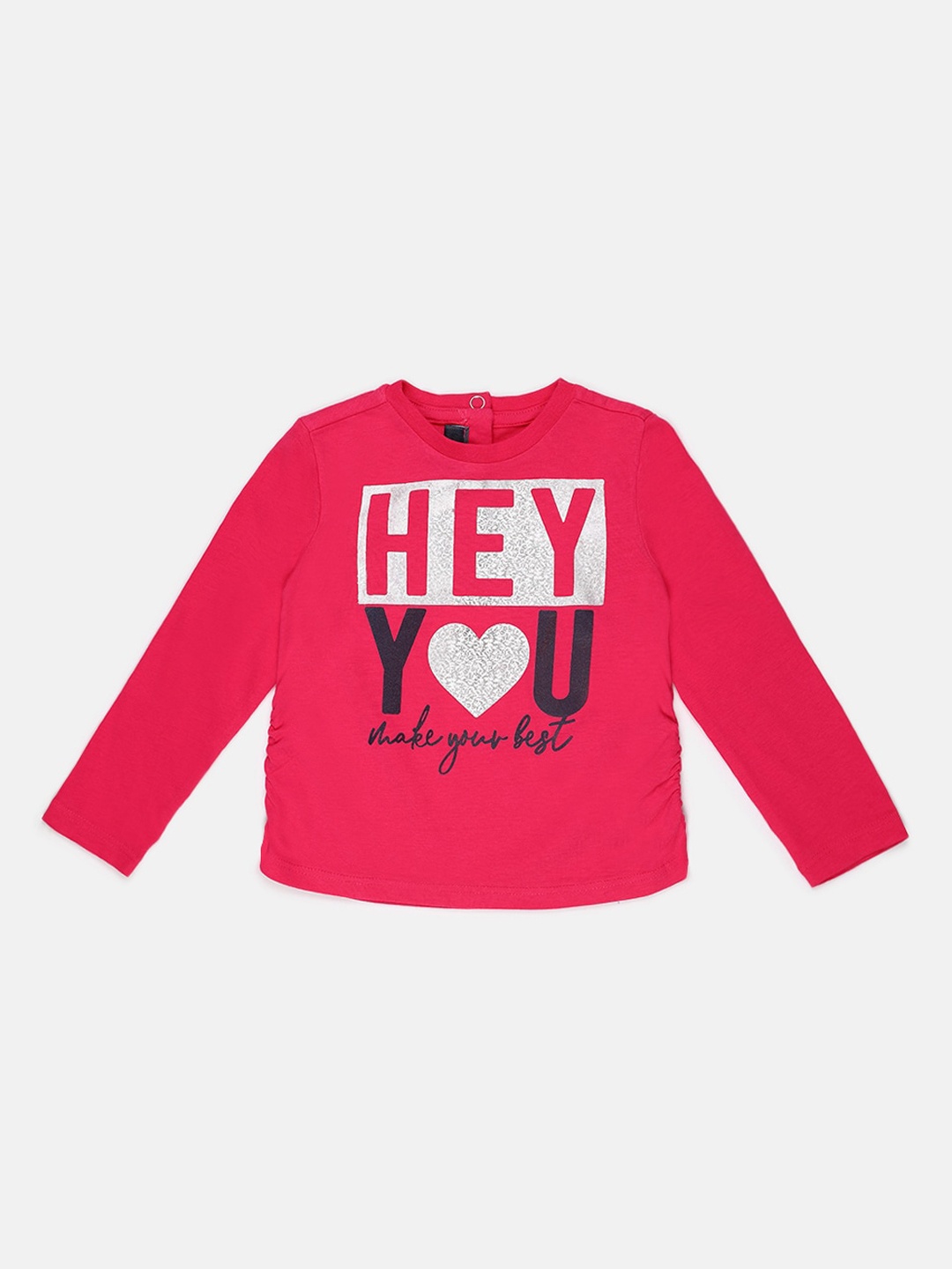 

Chicco Girls Pink Printed Round Neck Pure Cotton T-shirt
