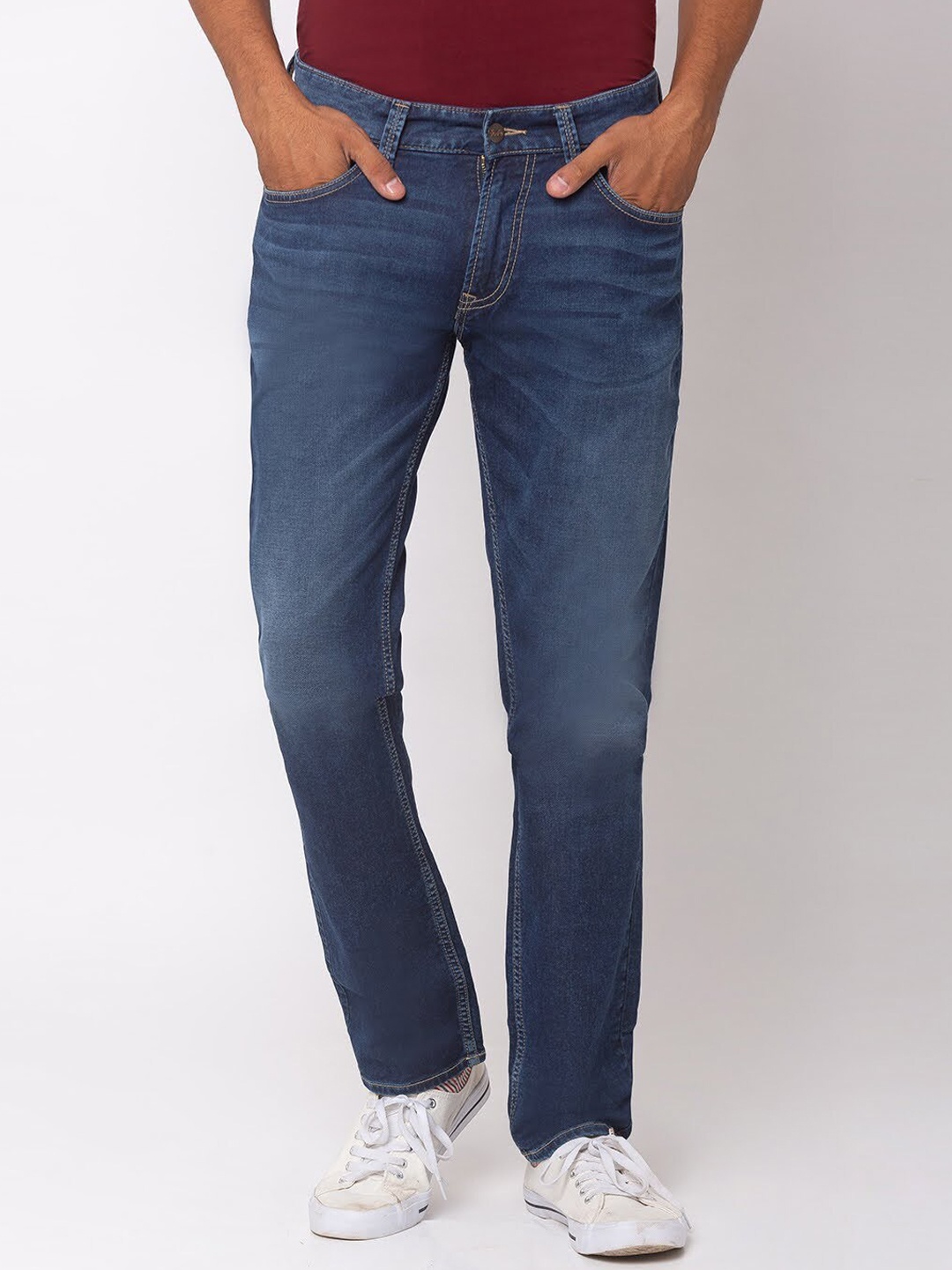 

SPYKAR Men Blue Regular Fit Low-Rise Clean Look Jeans