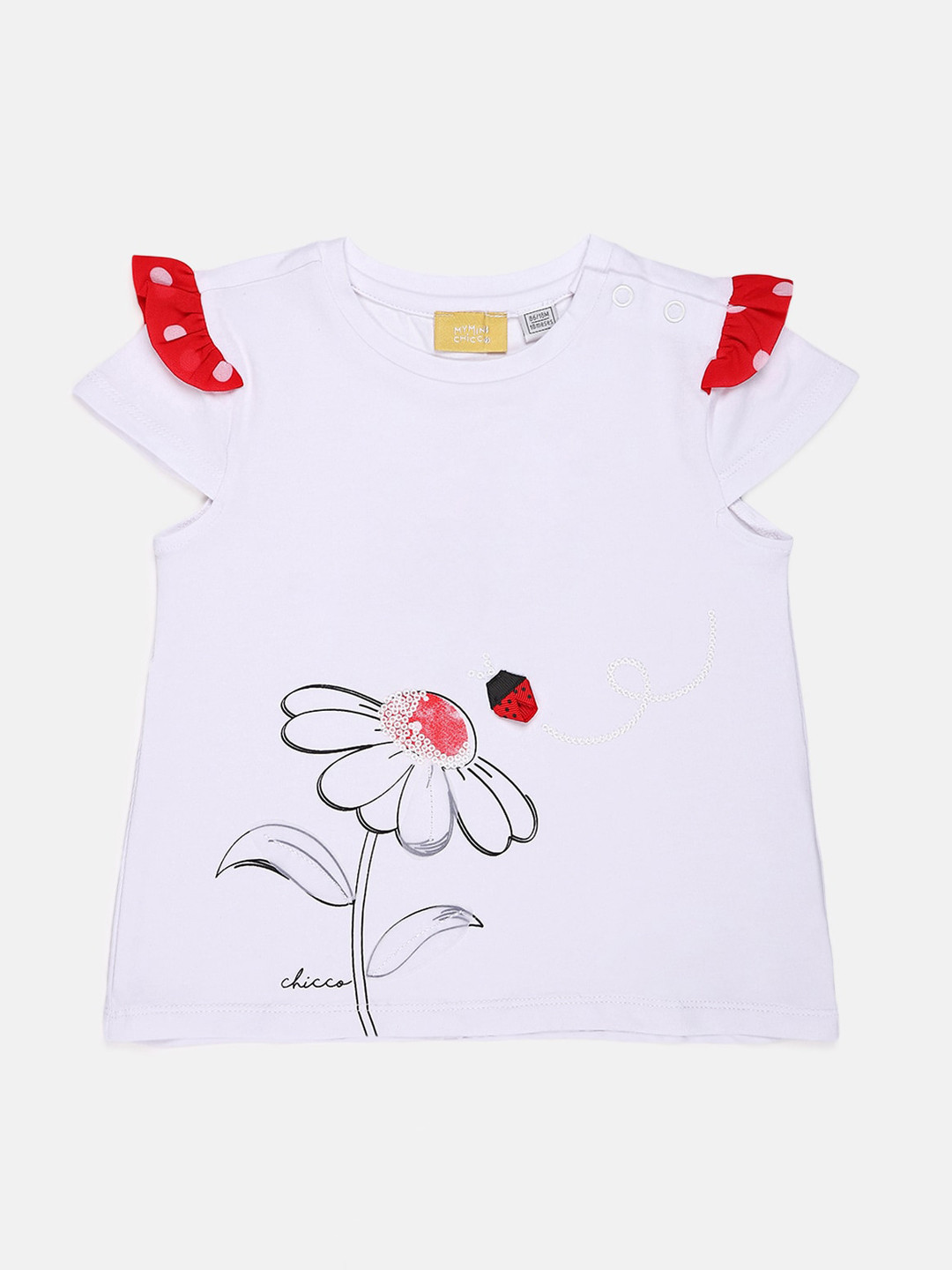 

Chicco Girls White Printed Round Neck T-shirt