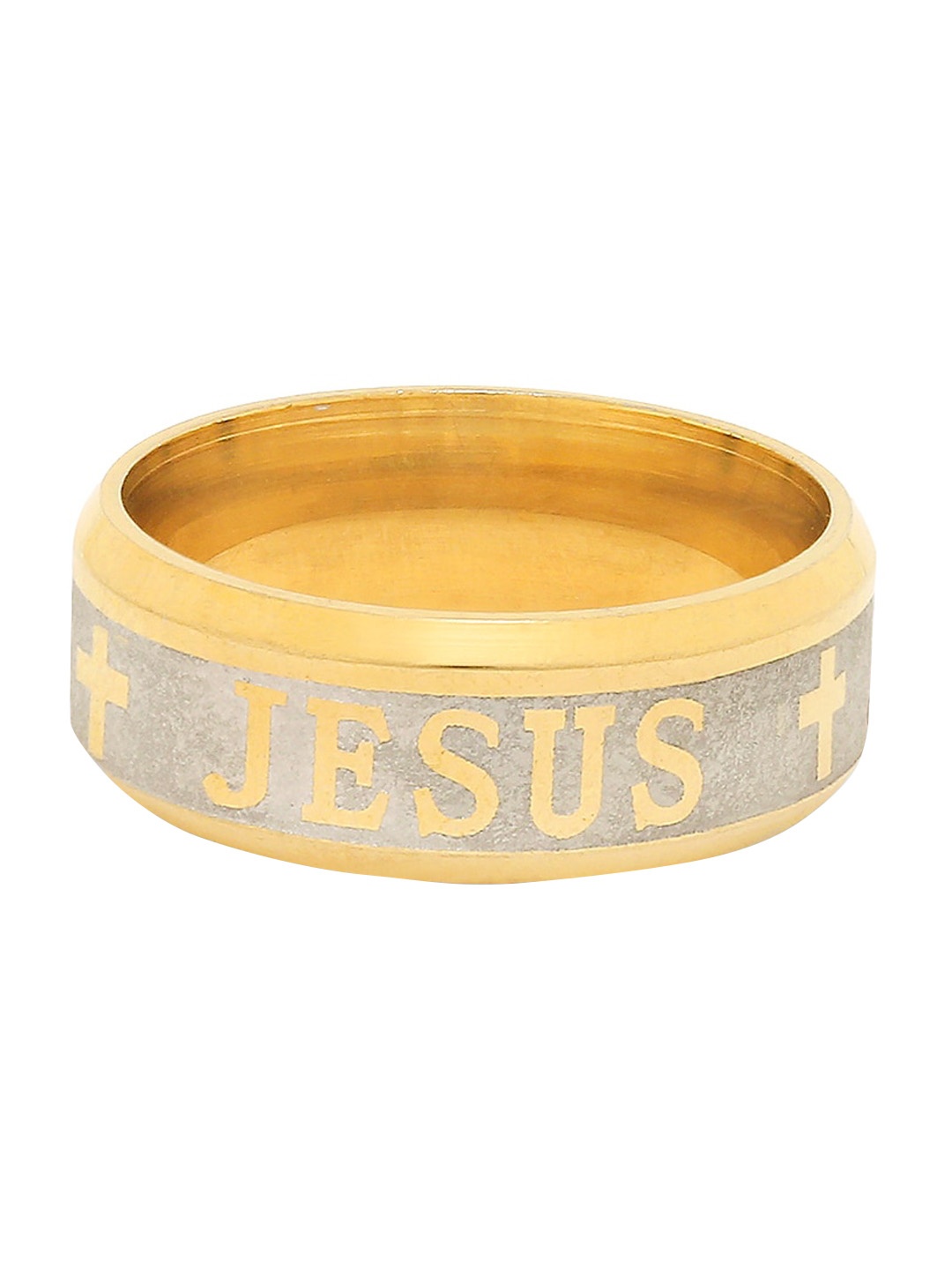 OOMPH Men Gold-Toned & Silver-Toned Handcrafted Finger Ring