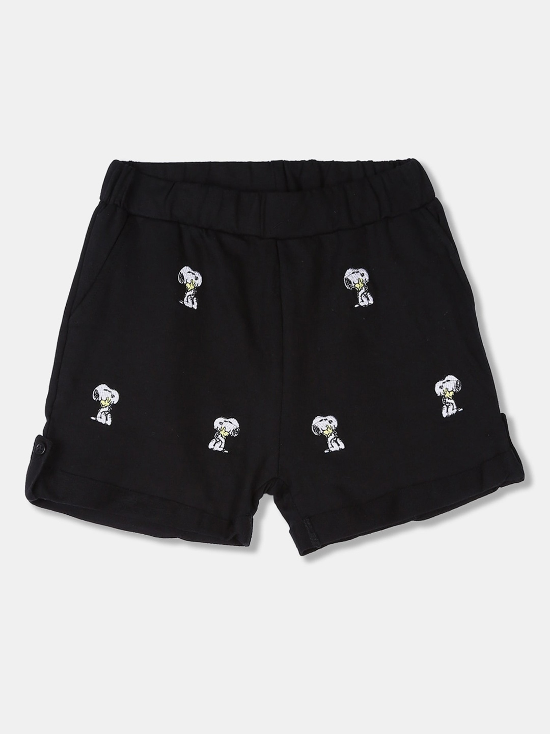 

Colt Girls Black Printed Regular Fit Regular Shorts