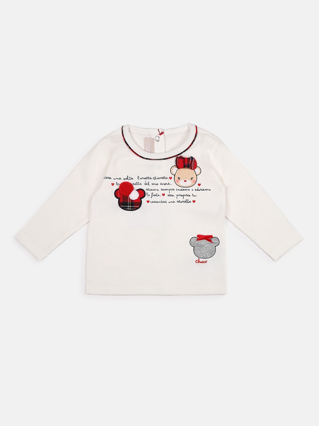 

Chicco Girls Off-White Printed Round Neck T-shirt