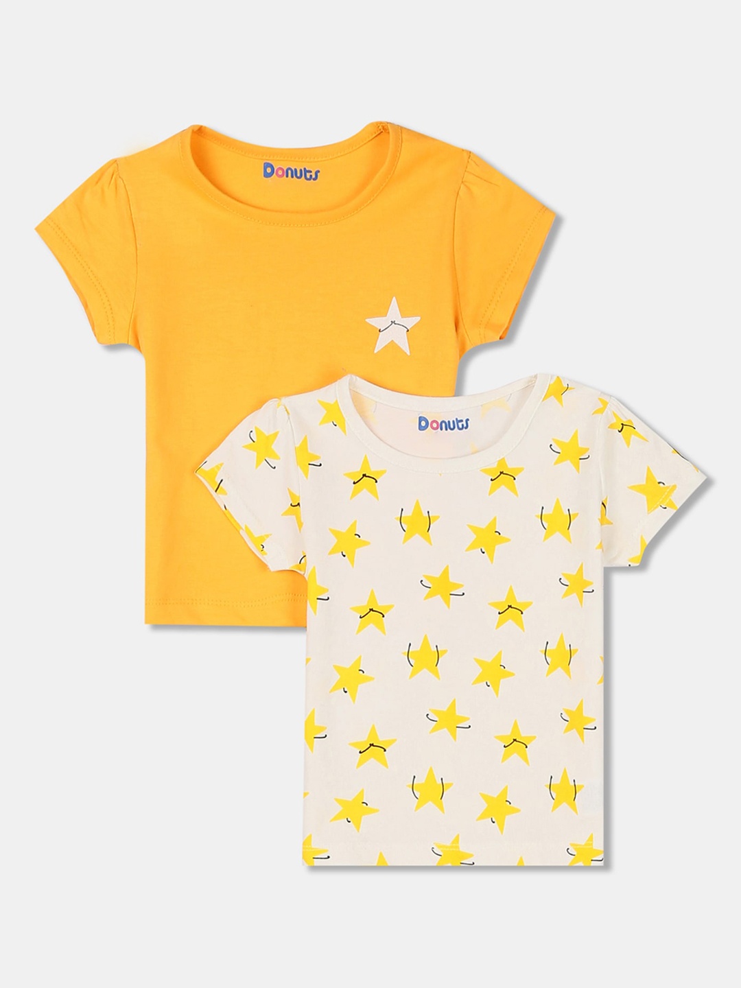 

Donuts Girls Pack Of 2 Assorted Printed Round Neck T-shirt